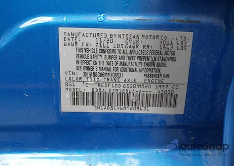 2021 Nissan Sentra Sv Xtronic Cvt from USA, damaged, VIN 3N1AB8CV6MY208631